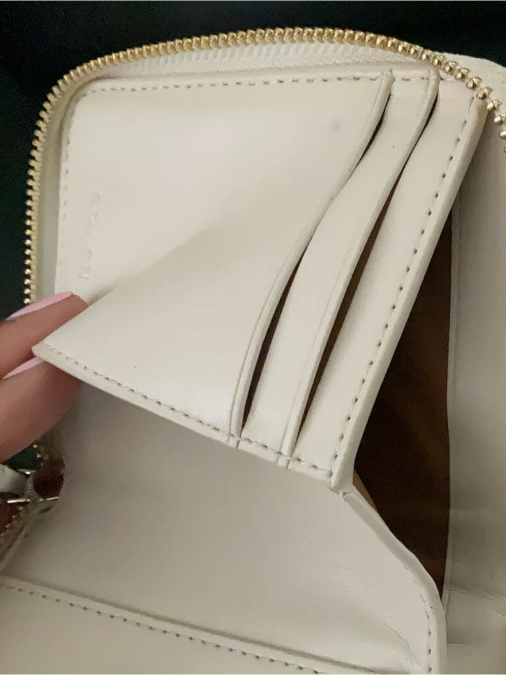 Coach Beige Signature Canvas Zippy Wallet with Gold Logo Hardware - Picture 6 of 6